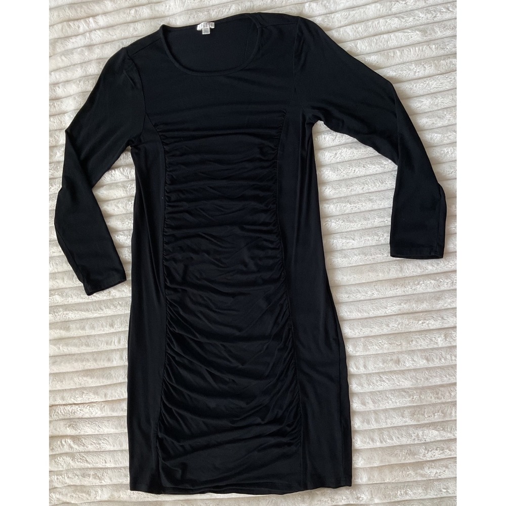 Spense Womens Black Ruched Long Sleeve Bodycon Dress NR45231 Size M